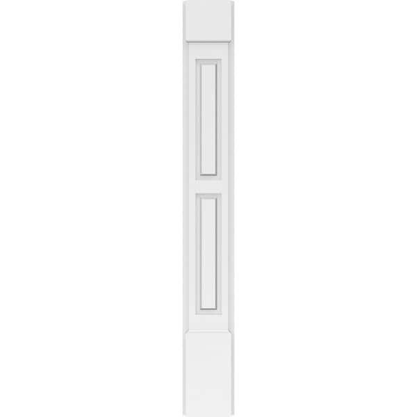 Ekena Millwork Two Equal Raised Panel PVC Pilaster w/Standard Capital & Base, 6"W x 48"H x 2"P - PILP06X048DRP01-2