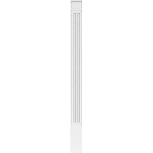 Ekena Millwork Fluted PVC Pilaster w/Decorative Capital & Base, 7W x 90H x 2P, PR - PILP07X090FL02-2