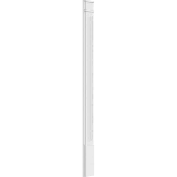 Ekena Millwork Fluted PVC Pilaster w/Decorative Capital & Base, 7W x 90H x 2P, PR - PILP07X090FL02-2