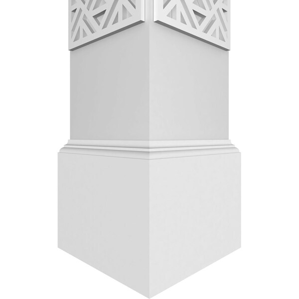 Ekena Millwork Craftsman Classic Square Non-Tapered Mid-Century Fretwork Column w/ Mission Capital & Mission Base - CC1008ENMIDMIMI