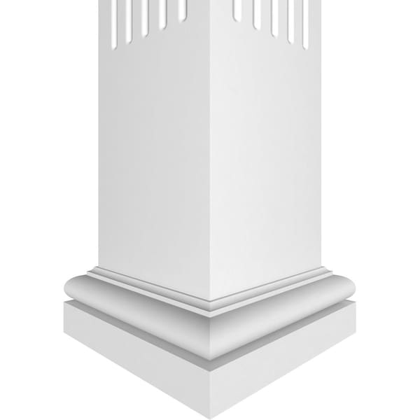 Ekena Millwork Craftsman Classic, Square Non-Tapered, Fluted PVC Column, Tuscan Capital & Tuscan Base - CC1208ENFTUTU