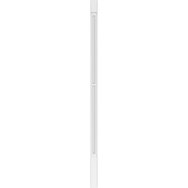 Ekena Millwork Two Equal Raised Panel PVC Pilaster w/Standard Capital & Base, 4"W x 102"H x 2"P - PILP04X102DRP01-2