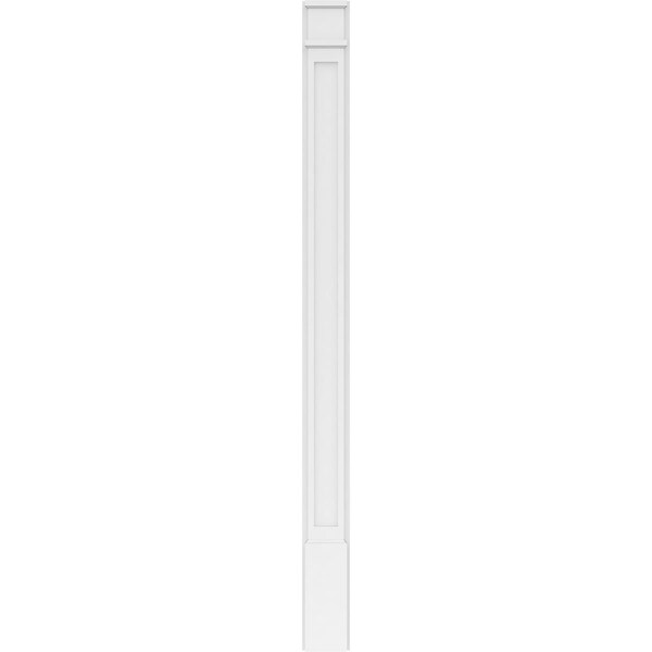 Ekena Millwork Flat Panel PVC Pilaster w/Decorative Capital & Base, 6"W x 82"H x 2"P - PILP06X082FP02-2