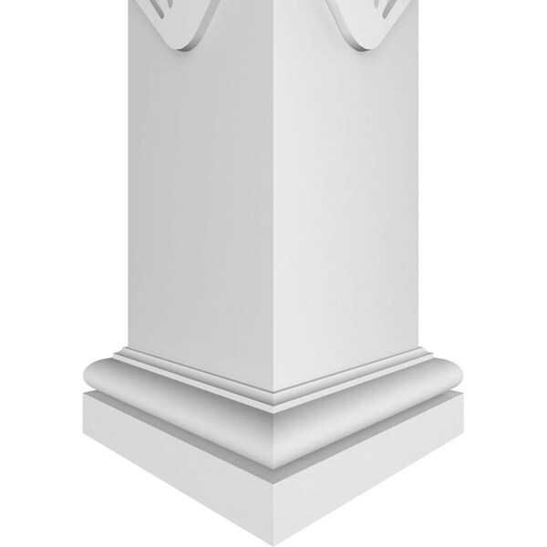 Ekena Millwork Craftsman Classic Square Non-Tapered Bondi Fretwork Column w/ Tuscan Capital & Tuscan Base - CC0810ENBNDTUTU