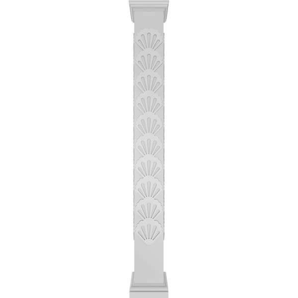 Ekena Millwork Craftsman Classic Square Non-Tapered Bondi Fretwork Column w/ Tuscan Capital & Tuscan Base - CC0810ENBNDTUTU