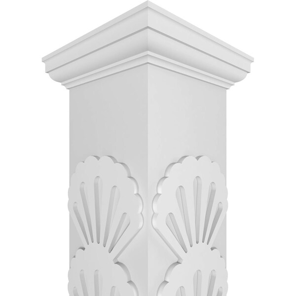 Ekena Millwork Craftsman Classic Square Non-Tapered Bondi Fretwork Column w/ Tuscan Capital & Tuscan Base - CC0810ENBNDTUTU