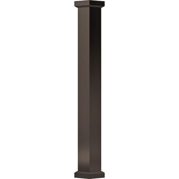 Ekena Millwork 9" x 8' Endura-Aluminum Empire Style Column, Square Shaft (For Post Wrap Installation) Non-Tapered - EA0908INPSCEMEM