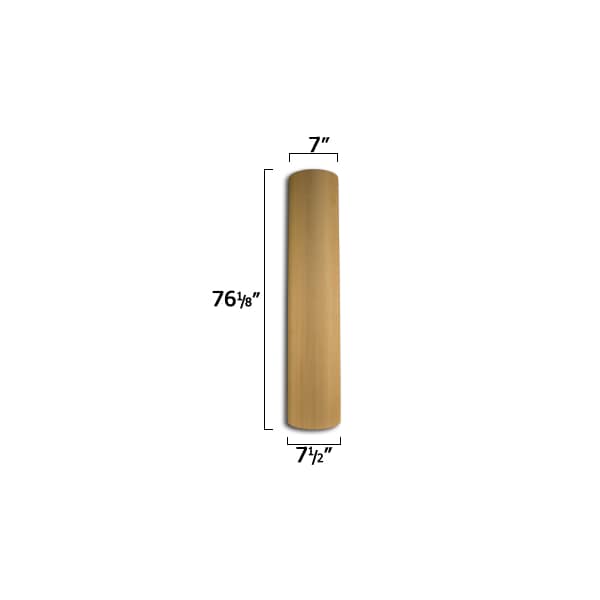 Osborne Wood Products 76 1/8 x 7 1/2 Smooth Column in Black Walnut - 16047W