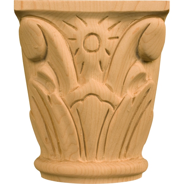 Osborne Wood Products 4 1/2 x 3 7/8 x 1 1/8 Lg. Swirl Half Round Capital in Soft Maple - 7203M