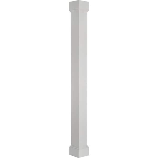 Ekena Millwork 6" x 9' Endura-Aluminum Natchez Style Column, Square Shaft (For Post Wrap Installation) Non-Tapered - EA0609INPSGNANA