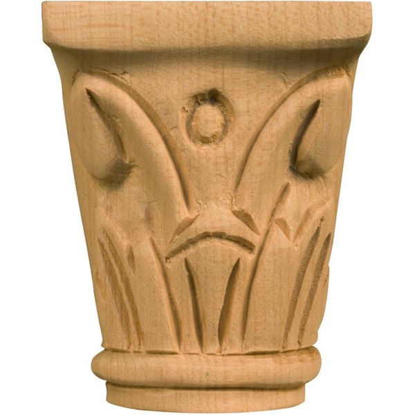 Osborne Wood Products 2 3/4 x 2 1/4 x 1 Sm. Swirl Half Round Capital in Hickory - 7103H