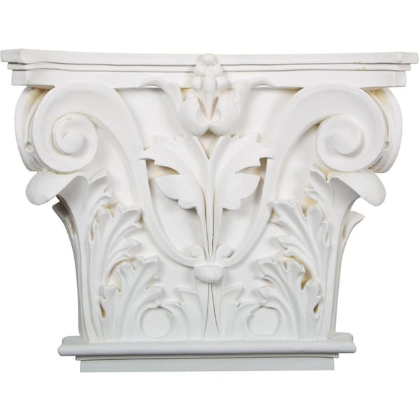 Ekena Millwork 16 1/2"W x 13 5/8"H x 3 3/4"P Acanthus Leaf Onlay Capital (Fits Pilasters up to 10 5/8"W x 7/8"D) - CAP14X16X04AC
