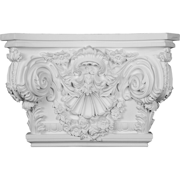 Ekena Millwork 26 7/8"W x 17 1/2"H x 2 5/8"P Rose Capital (Fits Pilasters up to 19 1/4"W x 2 5/8"D) - CAP26X17X02RO