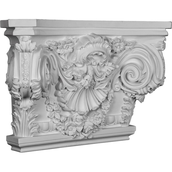 Ekena Millwork 26 7/8"W x 17 1/2"H x 2 5/8"P Rose Capital (Fits Pilasters up to 19 1/4"W x 2 5/8"D) - CAP26X17X02RO