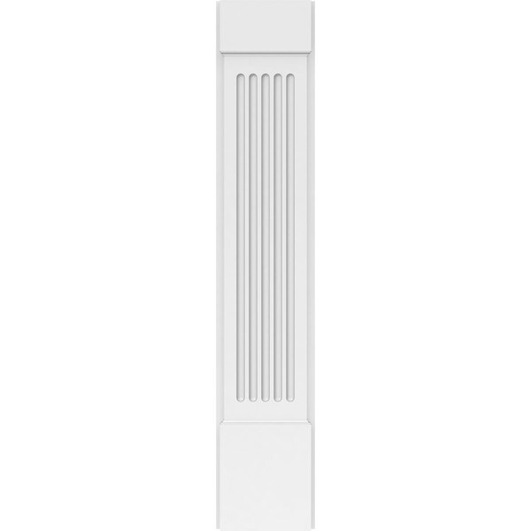 Ekena Millwork Fluted PVC Pilaster w/Standard Capital & Base, 9"W x 48"H x 2"P - PILP09X048FL01-2
