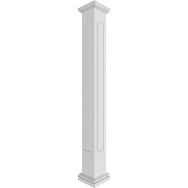Ekena Millwork Craftsman Classic, Square Non-Tapered, Raised Panel PVC Column, Tuscan Capital & Tuscan Base - CC1210ENRTUTU