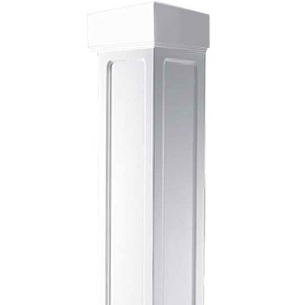 Ekena Millwork Craftsman Classic Square Non-Tapered Recessed Panel Column w/ Mission Capital & Mission Base - EC1208ENMMIMI