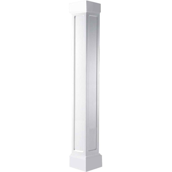 Ekena Millwork Craftsman Classic Square Non-Tapered Recessed Panel Column w/ Mission Capital & Mission Base - EC1208ENMMIMI