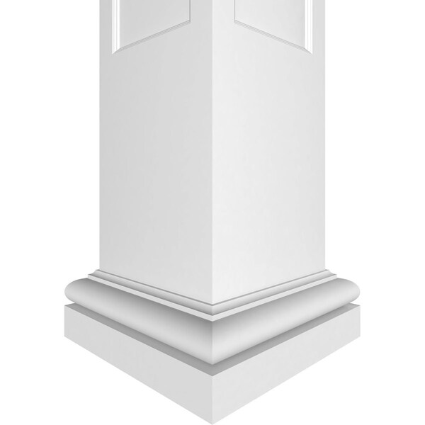 Ekena Millwork Craftsman Classic Square Non-Tapered, Recessed Panel PVC Column, Tuscan Capital & Tuscan Base - CC0808ENMTUTU