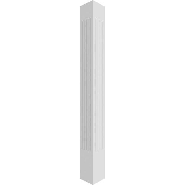 Ekena Millwork Craftsman Classic Square Non-Tapered Fluted PVC Column, Mission Capital & Mission Base - CC1010ENFMIMI