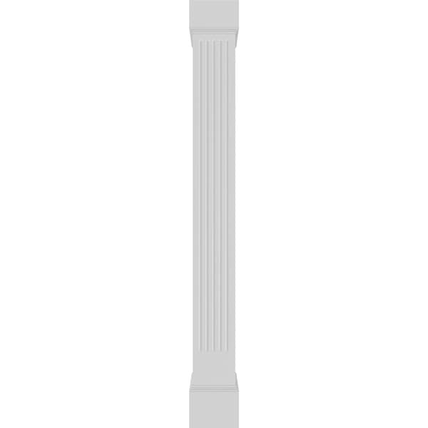 Ekena Millwork Craftsman Classic Square Non-Tapered Fluted PVC Column, Mission Capital & Mission Base - CC1010ENFMIMI