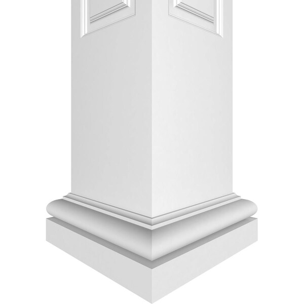 Ekena Millwork Craftsman Classic Square Non-Tapered, Raised Panel PVC Column, Tuscan Capital & Tuscan Base - CC0809ENRTUTU