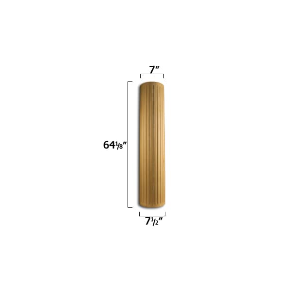 Osborne Wood Products 64 1/8 x 7 1/2 Fluted Column in Mahogany - 16044MH