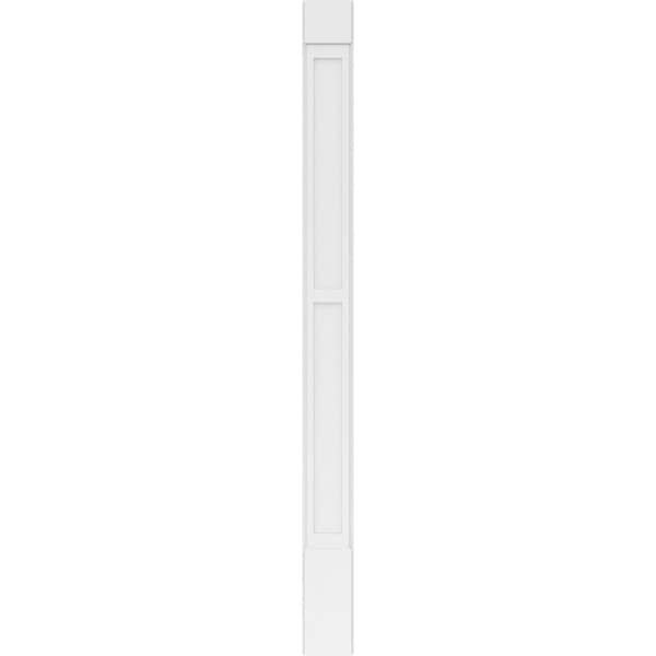 Ekena Millwork Two Equal Flat Panel PVC Pilaster w/Standard Capital & Base, 8W x 102H x 2P, PR - PILP08X102DFP01-2