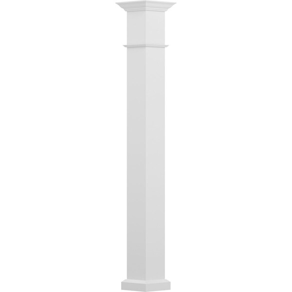 Ekena Millwork 9" x 8' Endura-Aluminum Wellington Style Column, Square Shaft For Post Wrap Installation Non-Tapered - EA0908INPSAWEWE