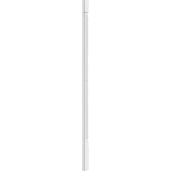 Ekena Millwork Fluted PVC Pilaster w/Standard Capital & Base, 4"W x 108"H x 2"P - PILP04X108FL01-2