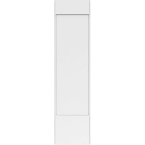 Ekena Millwork Plain PVC Pilaster w/Standard Capital & Base, 12"W x 48"H x 2"P - PILP12X048SM01-2