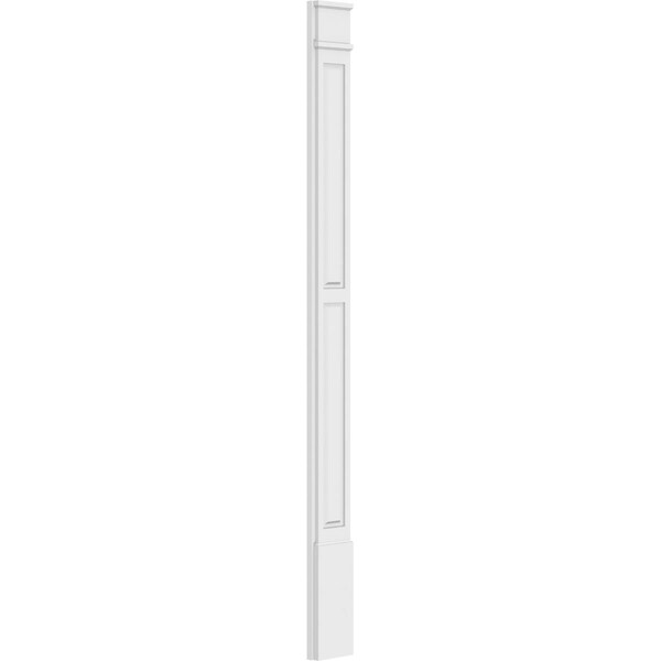 Ekena Millwork Two Equal Raised Panel PVC Pilaster w/Decorative Capital & Base, 8"W x 96"H x 2"P - PILP08X096DRP02-2