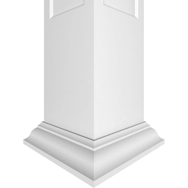 Ekena Millwork Craftsman Classic Square Non-Tapered, Recessed Panel PVC Column, Crown Capital & Crown Base - CC1010ENMCRCR