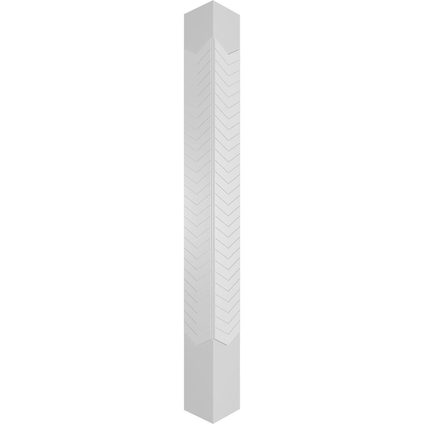Ekena Millwork Craftsman Classic Square Non-Tapered Chevron Modern Fretwork Column - CC1008ENCVDPRPR