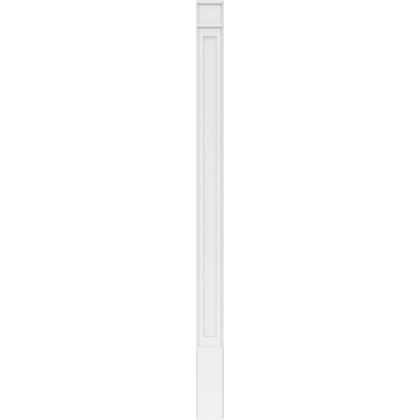 Ekena Millwork Flat Panel PVC Pilaster w/Decorative Capital & Base, 6"W x 90"H x 2"P - PILP06X090FP02-2