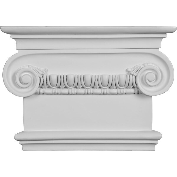 Ekena Millwork 7 1/2"W x 8 1/2"H x 2 1/2"P Classic Ionic Large Onlay Capital Fits Pilasters up to 5 1/4"W x 1 1/8"D - CAP09X07X03RI