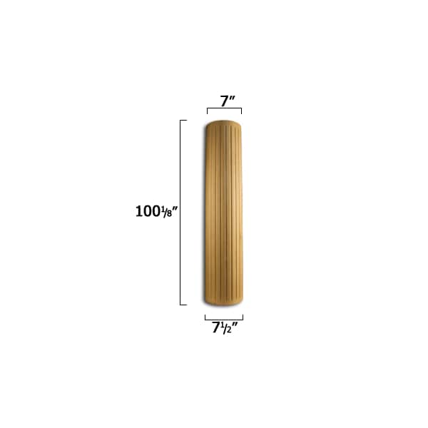 Osborne Wood Products 100 1/8 x 7 1/2 Fluted Column in Hard Maple - 16056HM