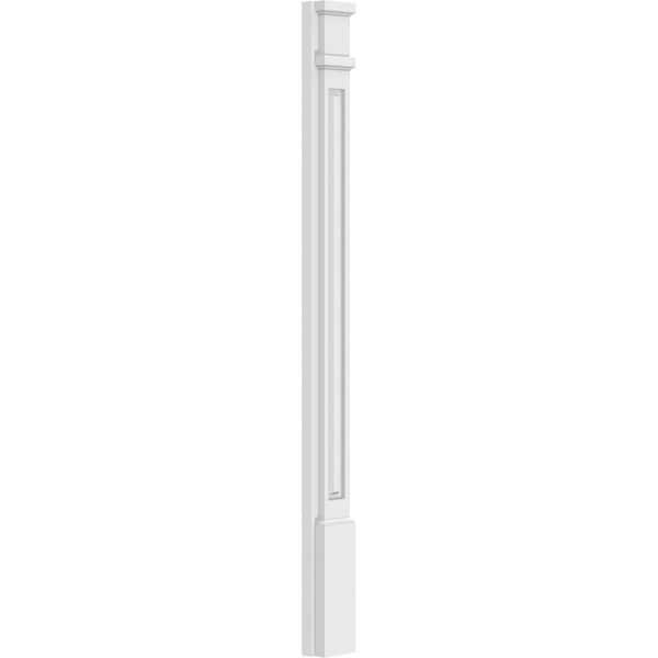 Ekena Millwork Raised Panel PVC Pilaster w/Decorative Capital & Base, 4"W x 48"H x 2"P - PILP04X048RP02-2