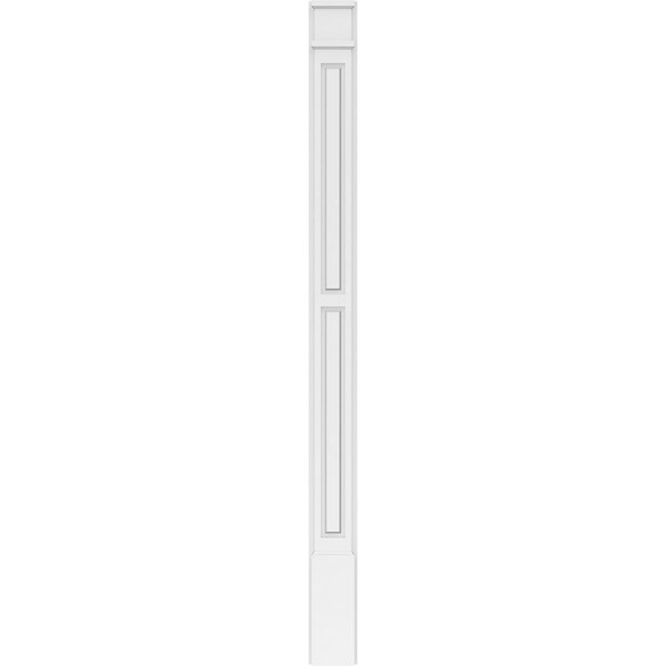 Ekena Millwork Two Equal Raised Panel PVC Pilaster w/Decorative Capital & Base, 6"W x 82"H x 2"P - PILP06X082DRP02-2
