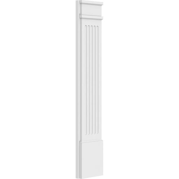 Ekena Millwork Fluted PVC Pilaster w/Decorative Capital & Base, 9"W x 48"H x 2"P - PILP09X048FL02-2