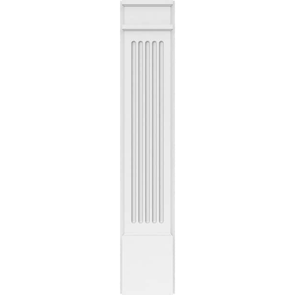 Ekena Millwork Fluted PVC Pilaster w/Decorative Capital & Base, 9"W x 48"H x 2"P - PILP09X048FL02-2