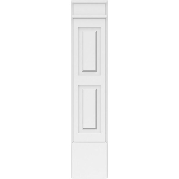 Ekena Millwork Two Equal Raised Panel PVC Pilaster w/Decorative Capital & Base, 10W x 48H x 2P, PR - PILP10X048DRP02-2