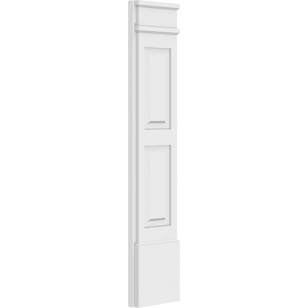 Ekena Millwork Two Equal Raised Panel PVC Pilaster w/Decorative Capital & Base, 10W x 48H x 2P, PR - PILP10X048DRP02-2