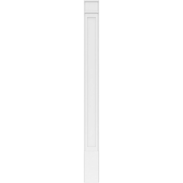 Ekena Millwork Flat Panel PVC Pilaster w/Decorative Capital & Base, 8"W x 96"H x 2"P - PILP08X096FP02-2