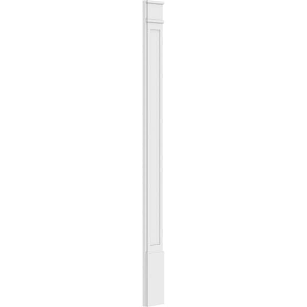 Ekena Millwork Flat Panel PVC Pilaster w/Decorative Capital & Base, 8"W x 96"H x 2"P - PILP08X096FP02-2
