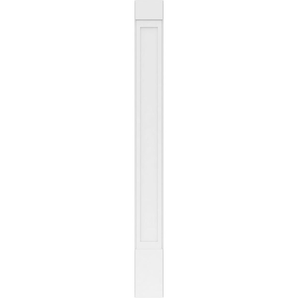 Ekena Millwork Flat Panel PVC Pilaster w/Standard Capital & Base, 10"W x 102"H x 2"P - PILP10X102FP01-2