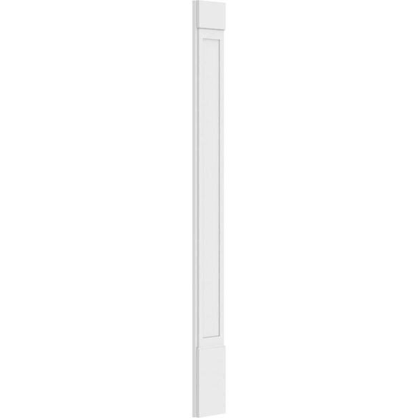 Ekena Millwork Flat Panel PVC Pilaster w/Standard Capital & Base, 10"W x 102"H x 2"P - PILP10X102FP01-2
