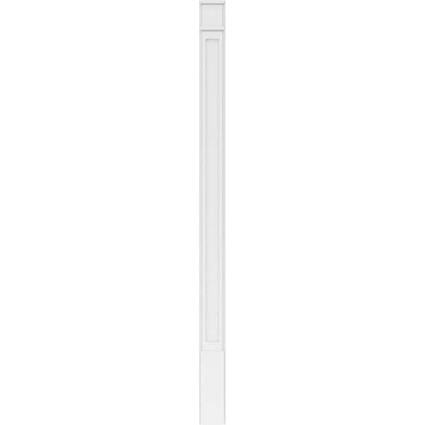 Ekena Millwork Flat Panel PVC Pilaster w/Decorative Capital & Base, 6"W x 96"H x 2"P - PILP06X096FP02-2