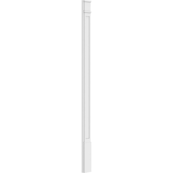 Ekena Millwork Flat Panel PVC Pilaster w/Decorative Capital & Base, 6"W x 96"H x 2"P - PILP06X096FP02-2