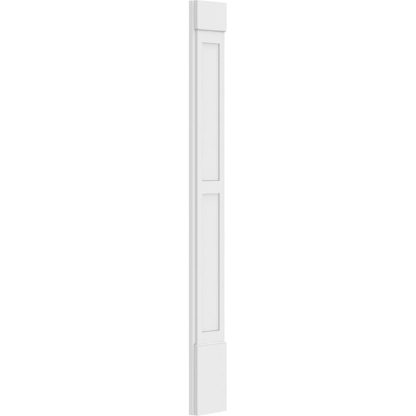 Ekena Millwork Two Equal Flat Panel PVC Pilaster w/Standard Capital & Base, 9"W x 82"H x 2"P - PILP09X082DFP01-2